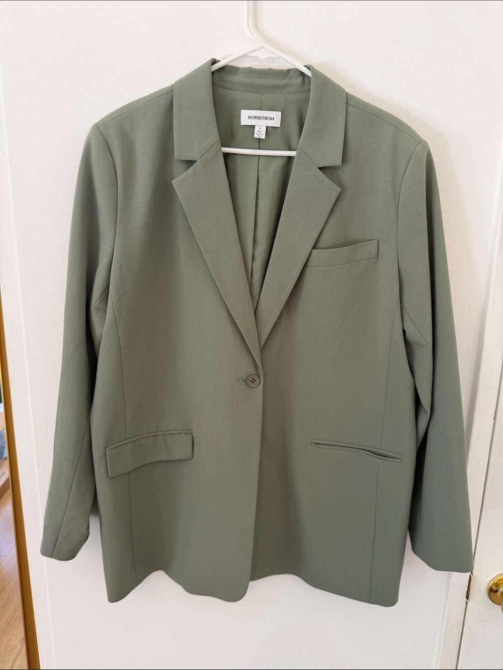 Nordstrom Sage Green Single-Button Blazer